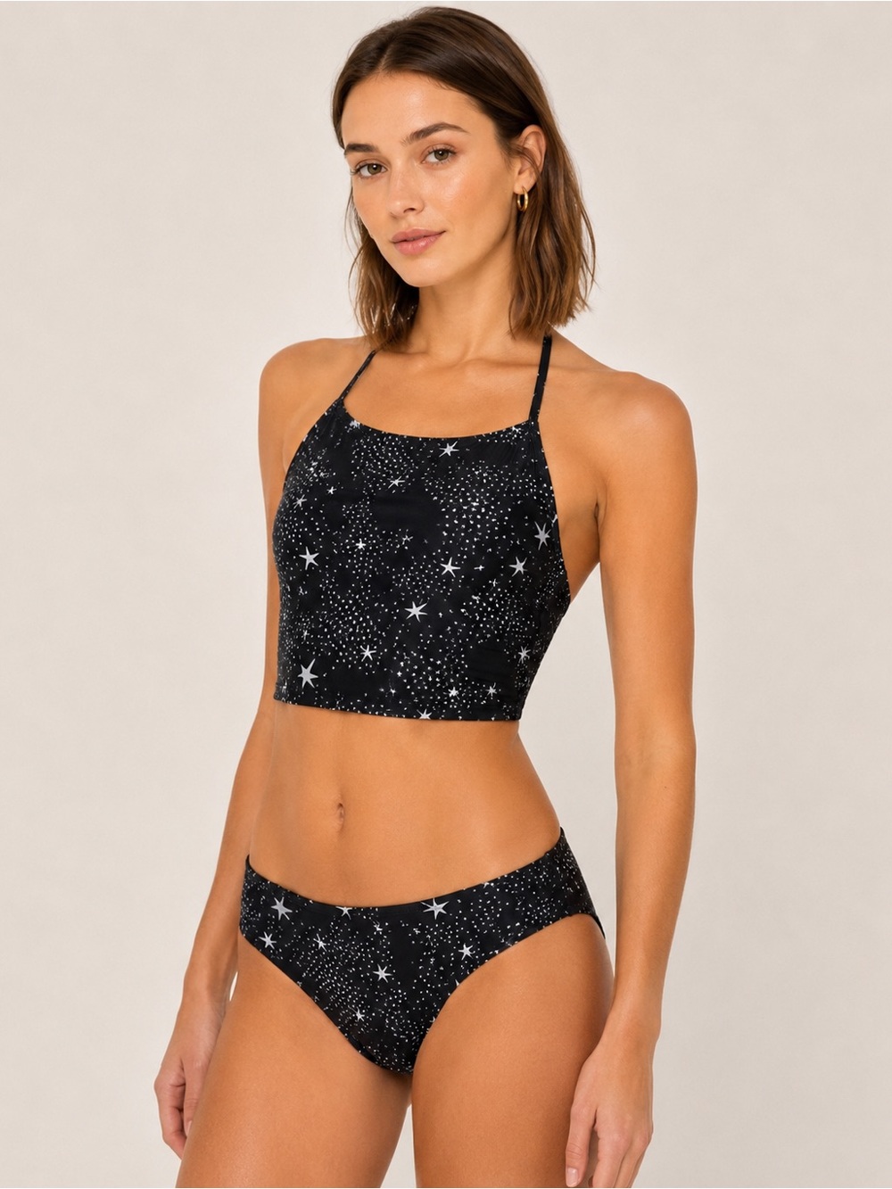 Motel Rocks Cher Above Star High Neck Open Back Strappy Crop Top XS NEW